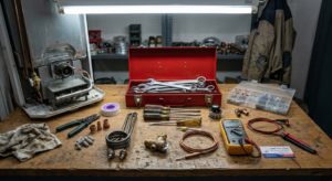 أدوات فني صيانة سخانات كلاج المستخدمة في إصلاح الأعطال